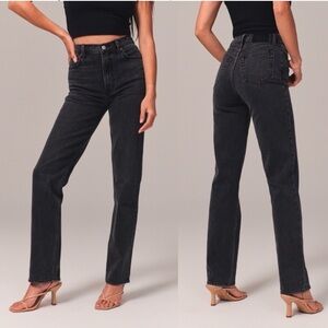 A&F 90’s Straight Ultra High Rise 32 Regular Black